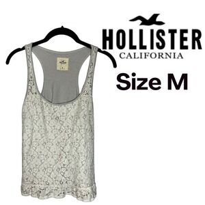 Hollister Lace Racerback Tank Top Women's M Y2K Boho Layered